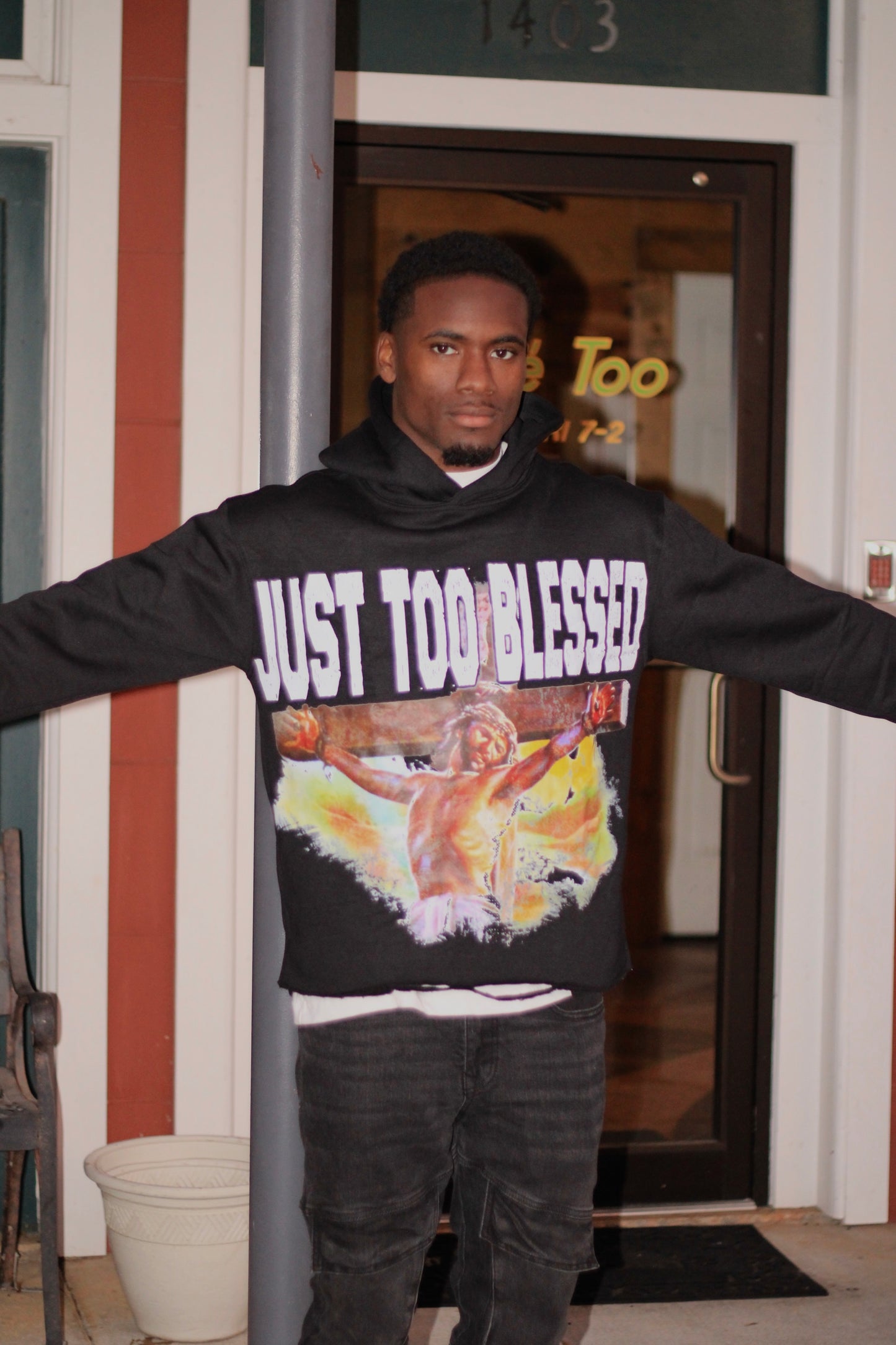 JTB Box Cut Graphic Hoodie (Black)